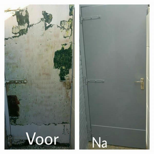 Voor en na: deur schilderwerk